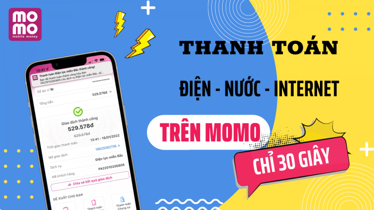 Cách thanh toán hóa đơn Điện, Nước, Internet trên MoMo chỉ trong 30 giây