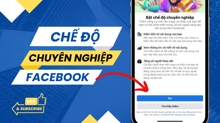 Cách bật chế độ chuyên nghiệp trên Facebook